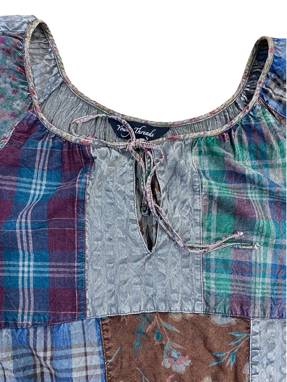 Young Threads Boho Patchwork Style Top - Picture 5 of 6